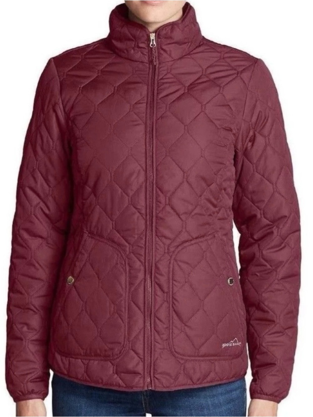 Eddie Bauer Women’s Burgundy Year Round Diamond Quilted Insulated Jacket Medium